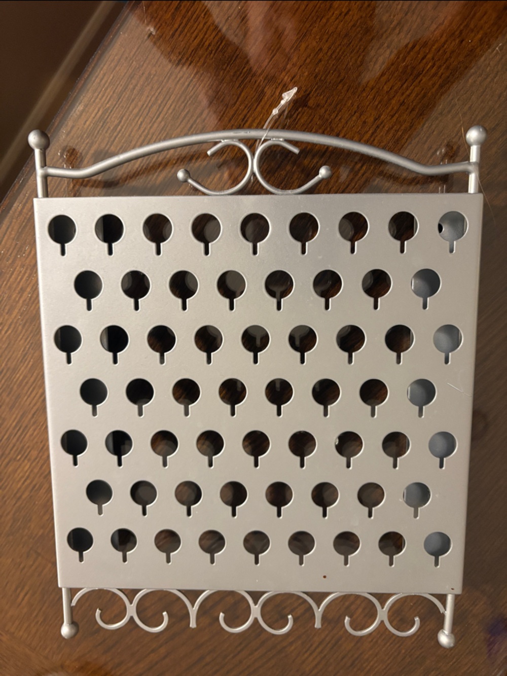 Metal Earring Organizer Rack - Silver